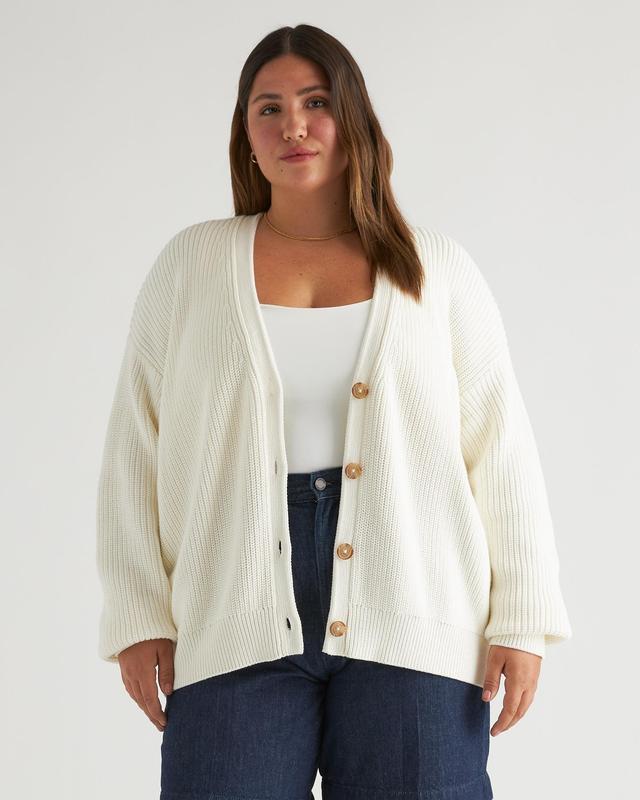 100% Organic Cotton Oversized Boyfriend Cardigan Product Image