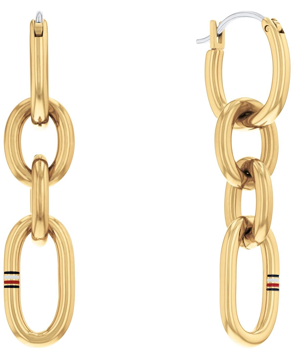 Tommy Hilfiger Women's Mixed Chain Link Gold-Tone Earring Product Image