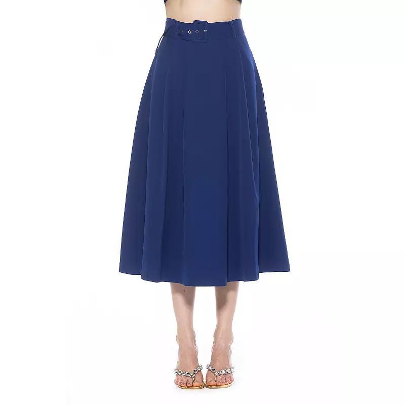 Womens ALEXIA ADMOR Eline Twill A-Line Skirt with Removable Belt Product Image