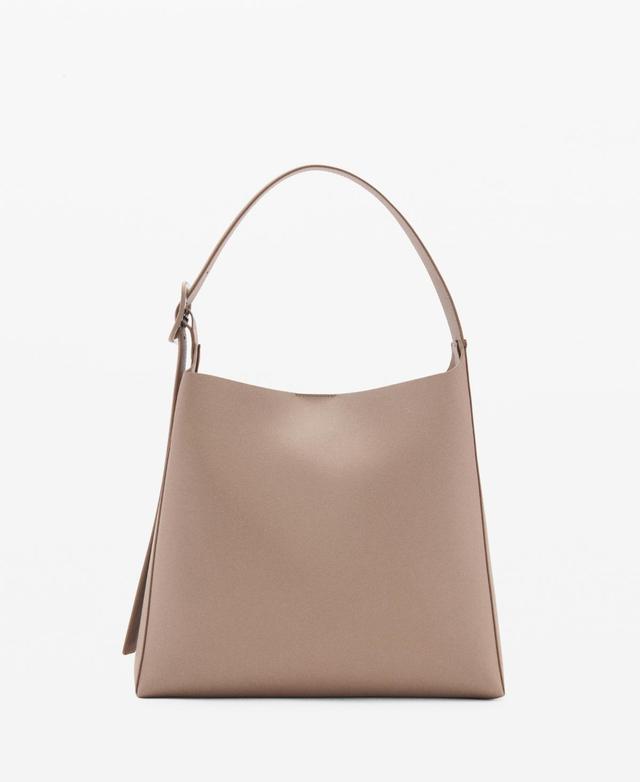 Mango Womens Buckle Detail Shopper Bag - Light Product Image