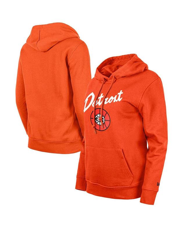 Womens New Era Orange Detroit Pistons 2023/24 City Edition Pullover Hoodie Product Image