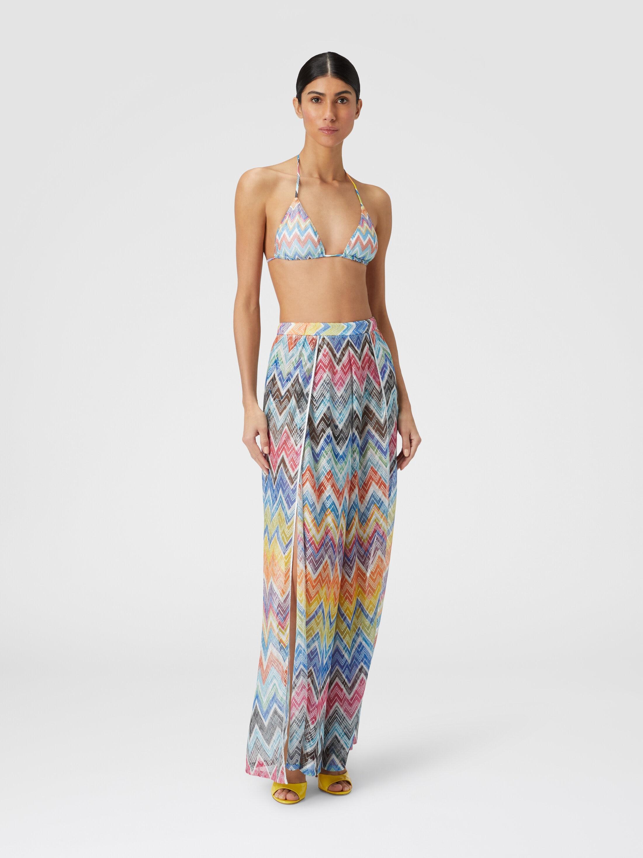 Palazzo trousers with zigzag print and lurex Product Image