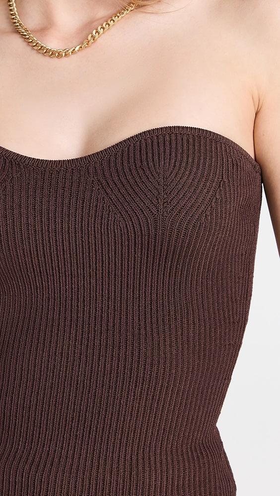 Pixie Market Brown Cass Bustier Knit Top | Shopbop Product Image