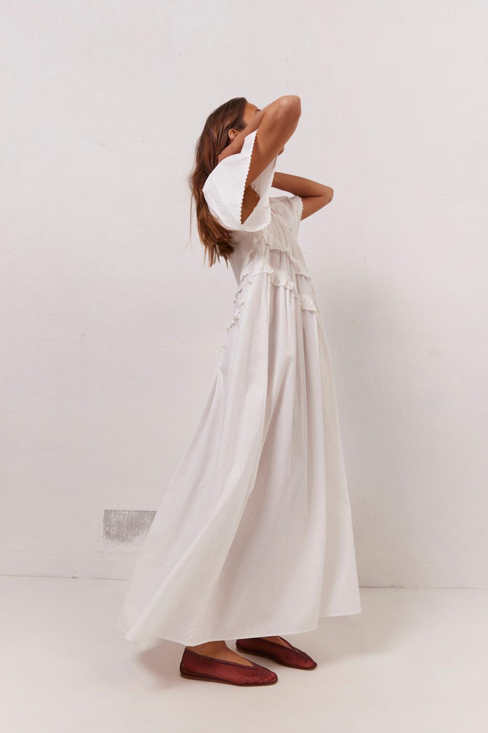 La Prairie Smock Midi Dress White Product Image