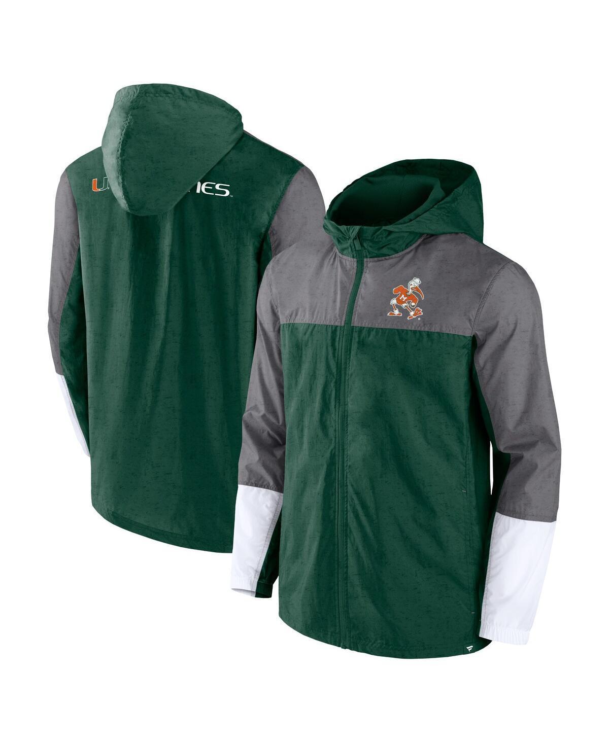 Mens Fanatics Branded /Gray Miami Hurricanes Game Day Ready Full-Zip Jacket Product Image