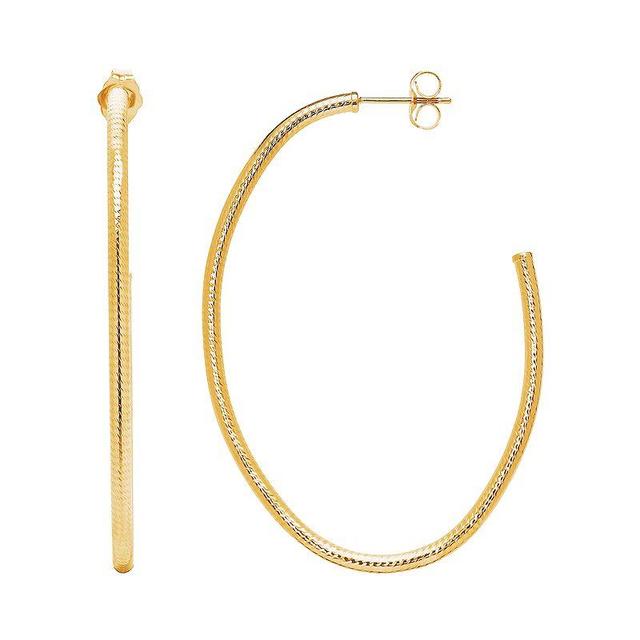 Everlasting Gold 14k Gold Oval Hoop Earrings, Womens Product Image