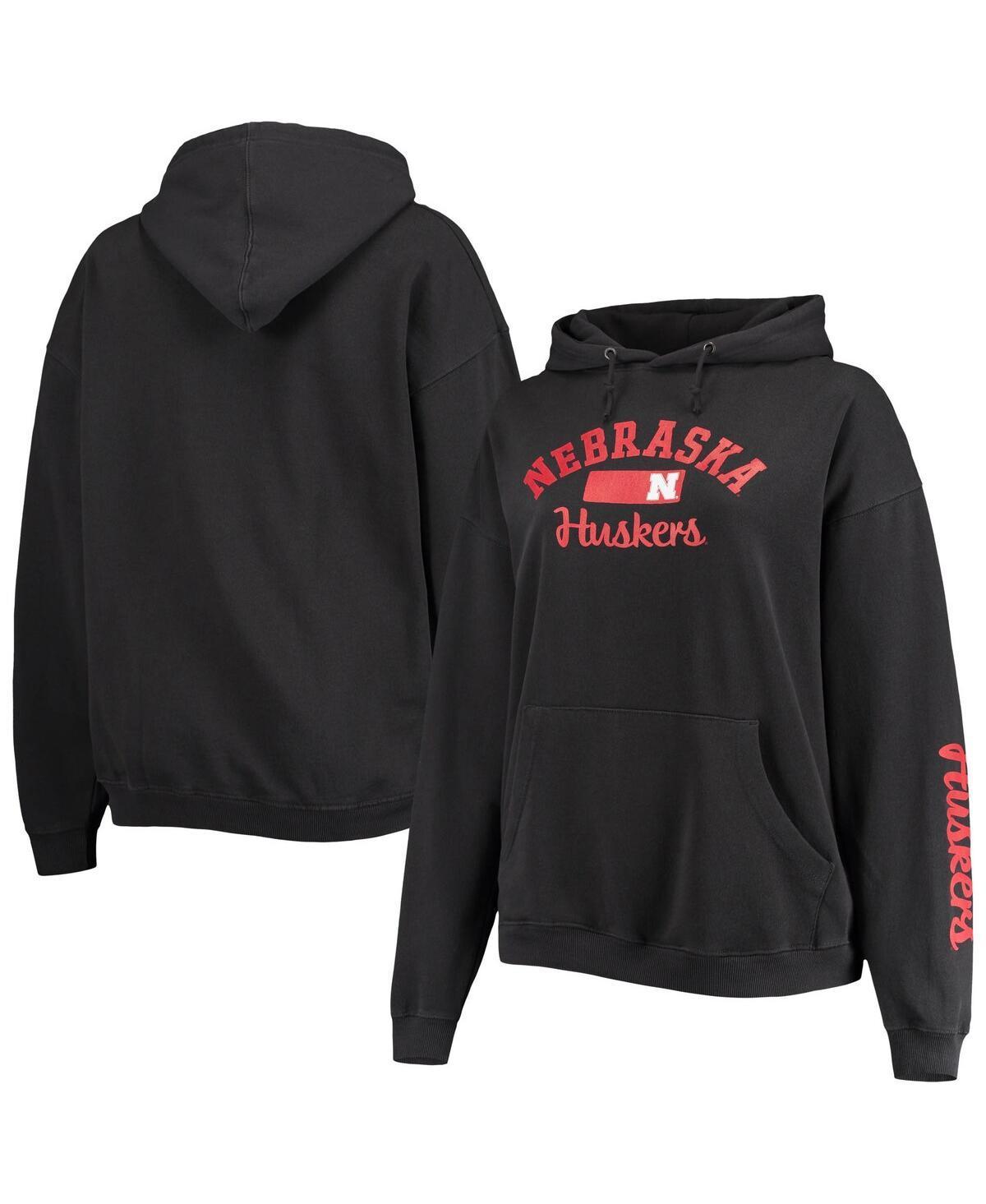 Womens Pressbox Nebraska Huskers Rock n Roll Super Oversized Pullover Hoodie Product Image