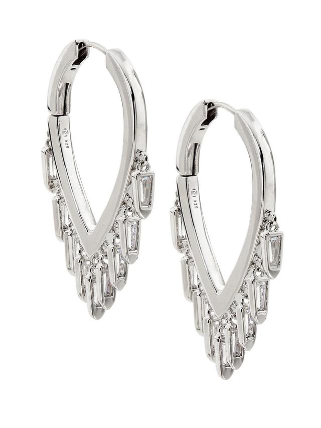 Womens Sunny Small Cubic Zirconia Shaky Hoop Earrings Product Image