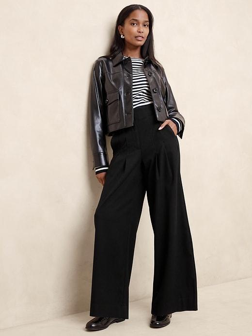 Ultra High-Rise Flannel Wide-Leg Trouser Product Image