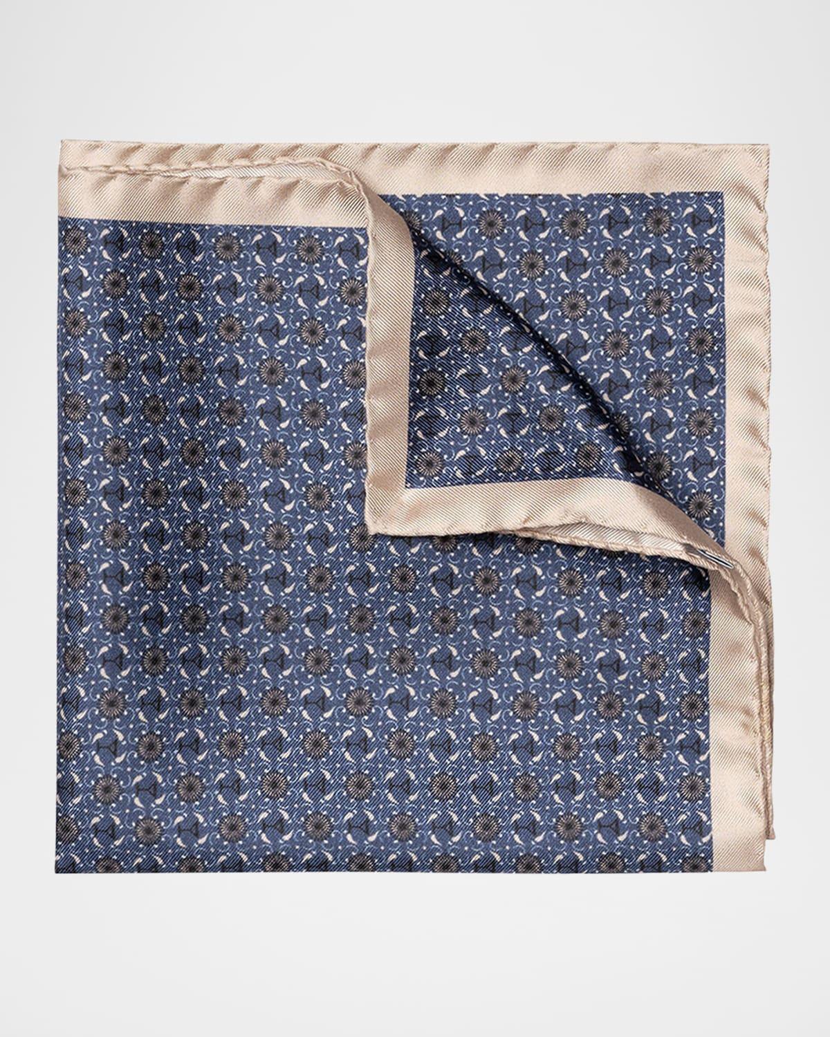 Men's Geometric Silk Pocket Square Product Image