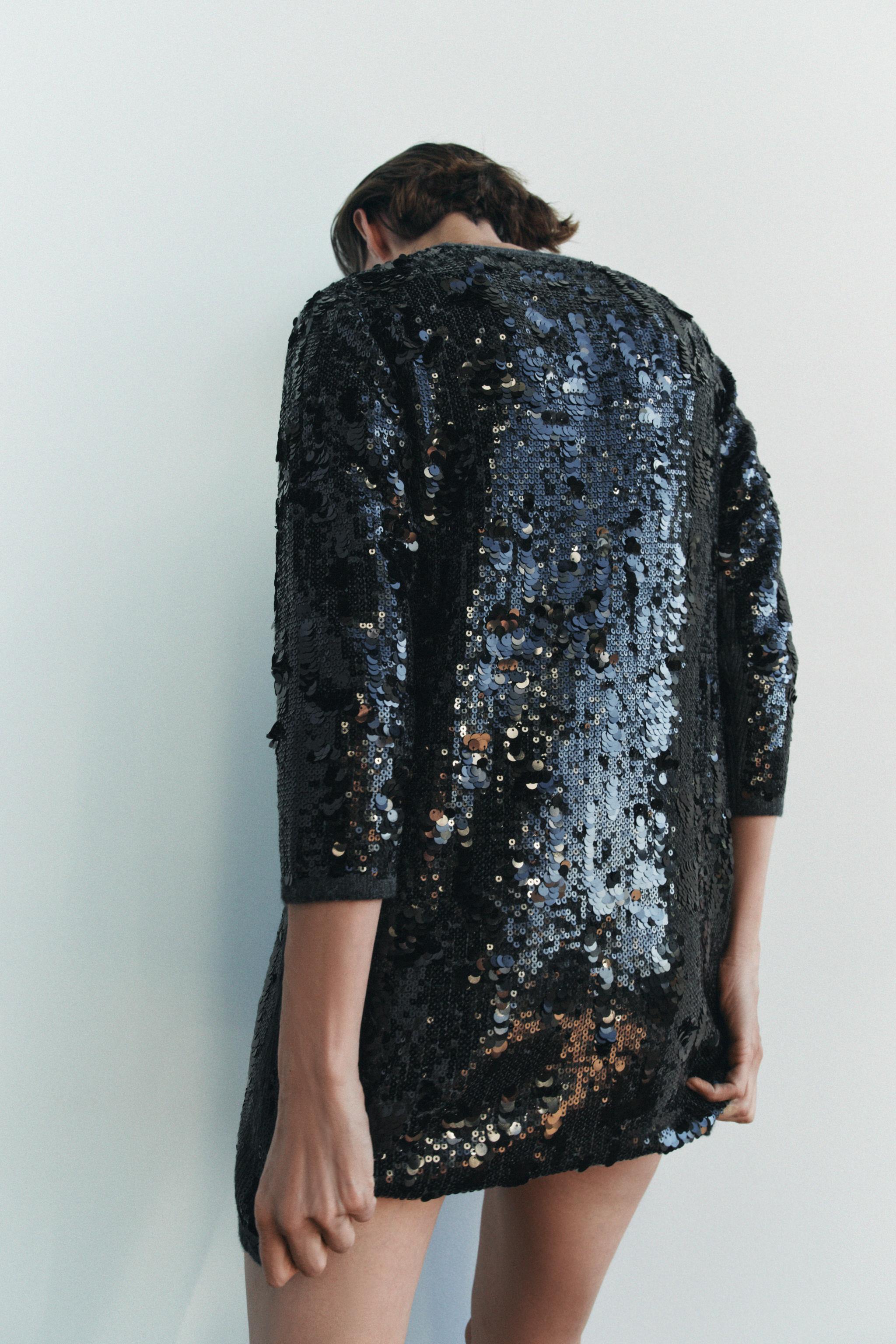 SHORT KNIT SEQUIN DRESS product image