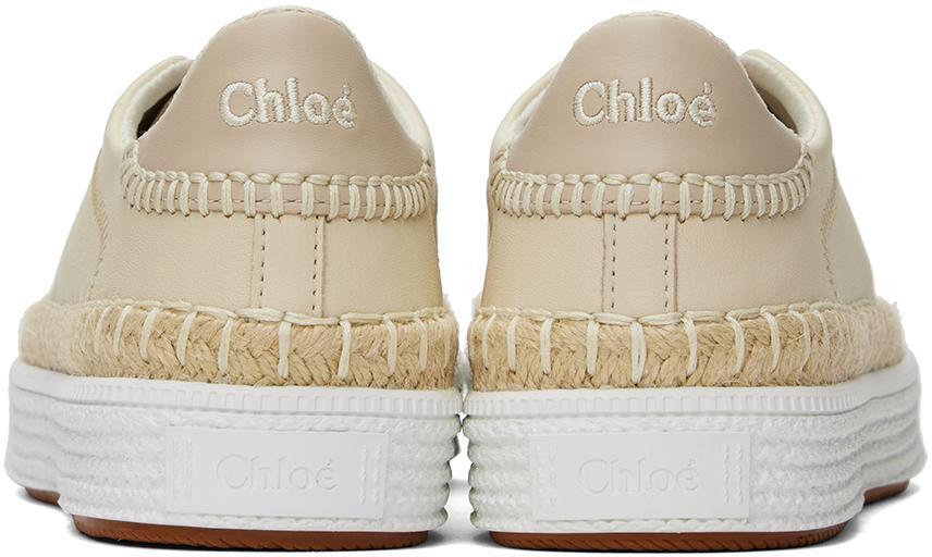 CHLOÉ Beige Telma Sneakers In Pearl Product Image