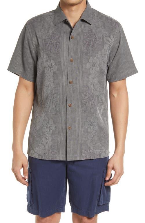 Tommy Bahama Bali Border Floral Jacquard Short Sleeve Silk Button-Up Shirt Product Image