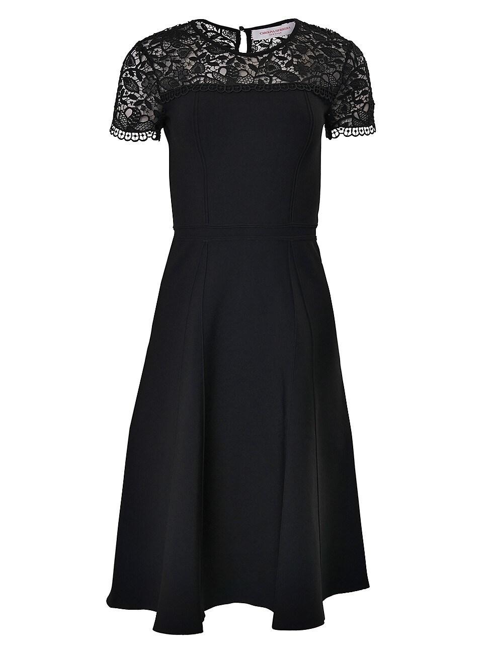 Womens Knit Lace-Embellished Midi-Dress product image