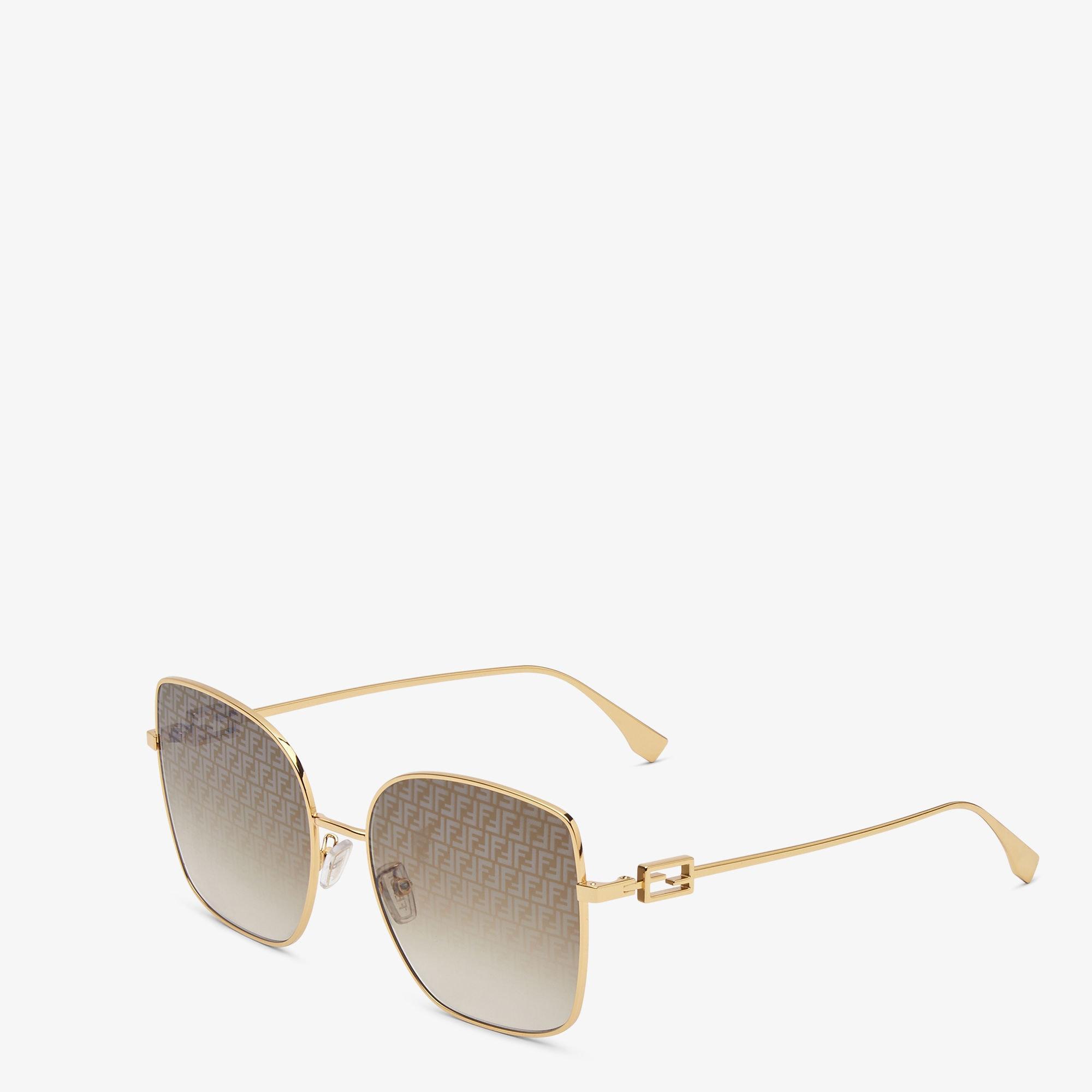 BaguetteGold metal sunglasses with FF micro logo lenses Product Image