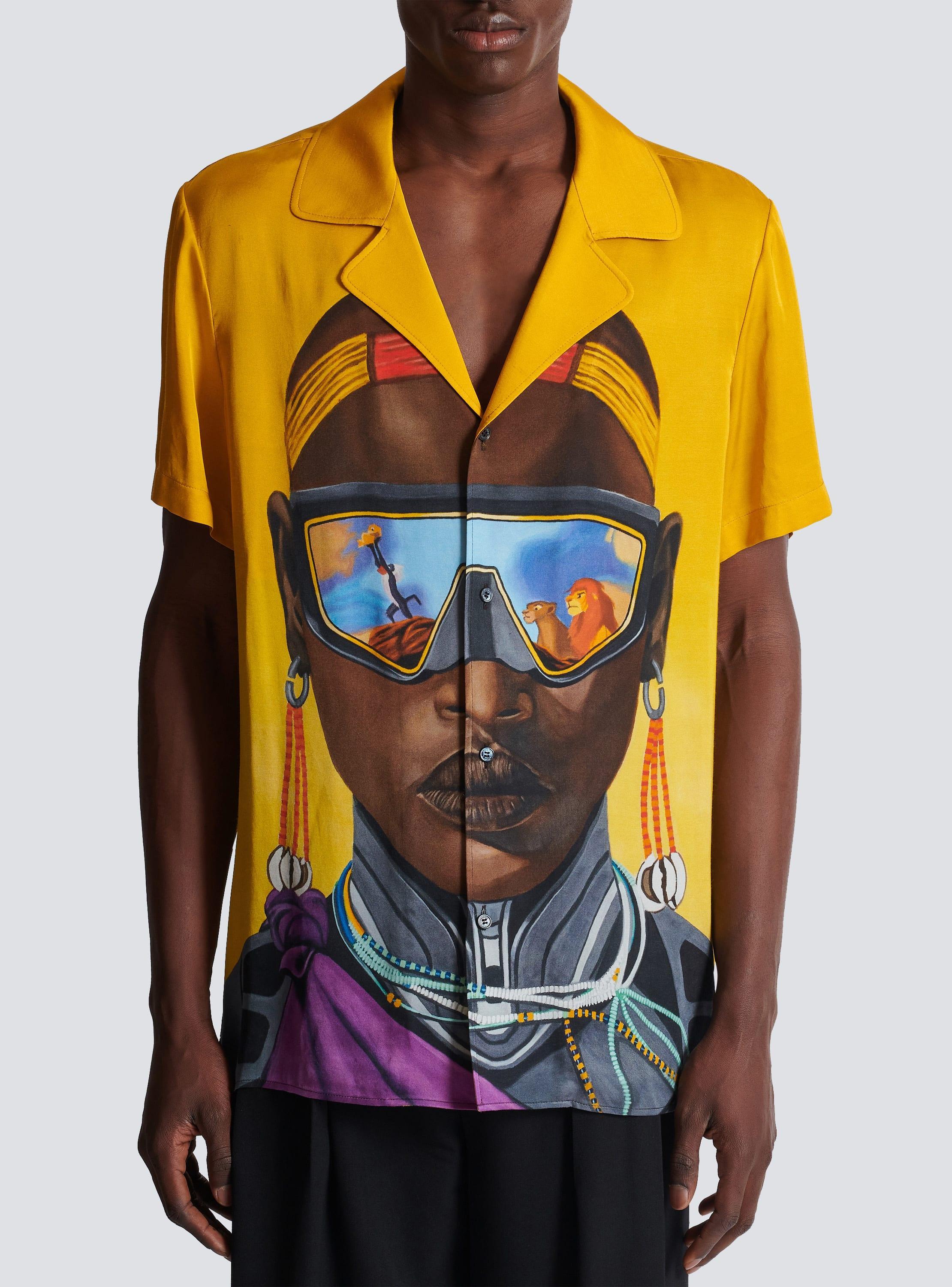 Disney x Balmain: The Lion King - Satin pyjama shirt with Nika Mtwana print Product Image