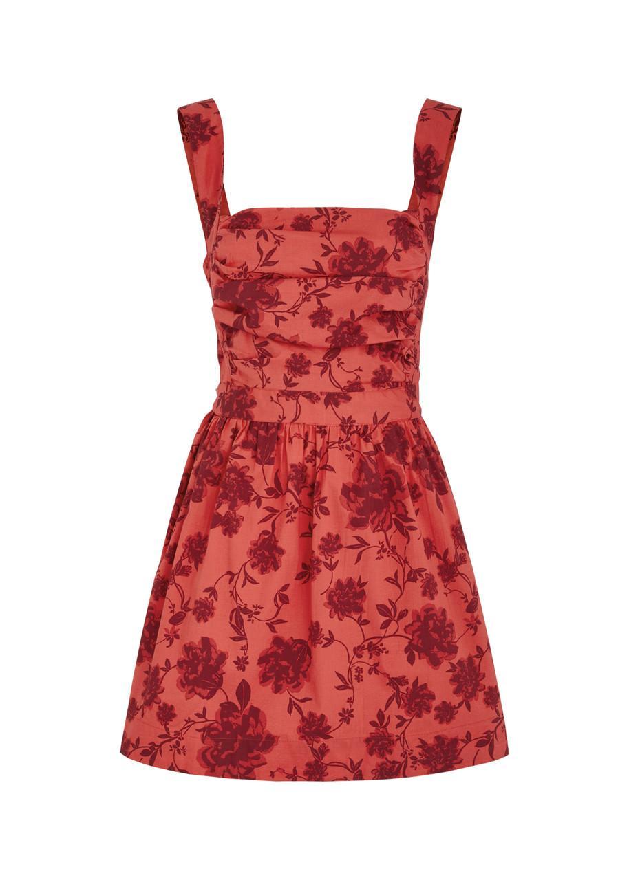 Meet Me In Maui Printed Dress Heat Wave Combo In Red Product Image