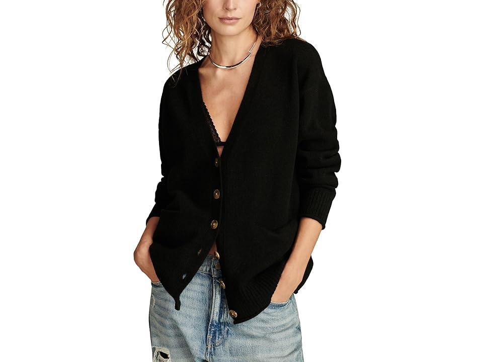 Lucky Brand Slouchy Pocket Cardi (Dark ) Women's Clothing Product Image