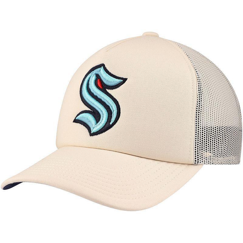 Mens Mitchell & Ness Cream Seattle Kraken Foam Front Trucker Adjustable Hat Product Image