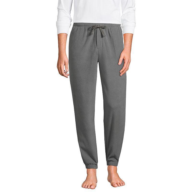 Mens Lands End Fleece Lounge Jogger Pants Grey Product Image