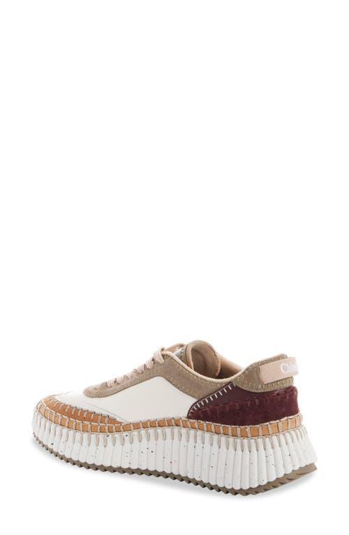 CHLOÉ Nama Canvas & Leather Sneaker In Brown Product Image