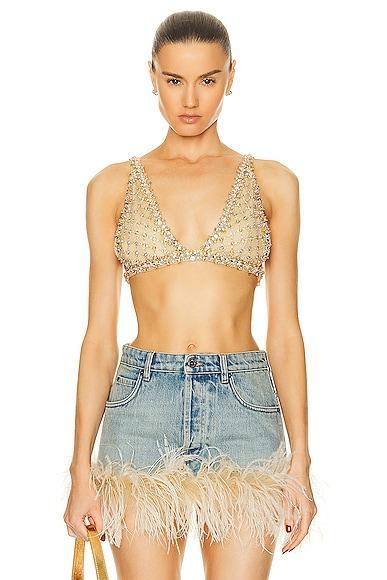 Miu Miu Organza Crystal Top in Neutral Product Image