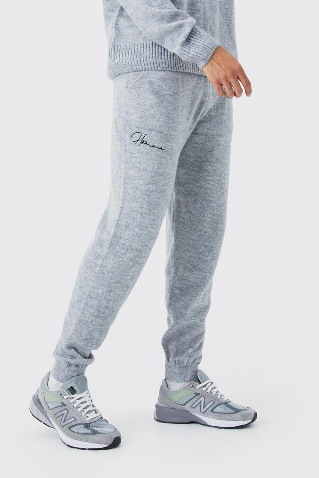 Oversized Homme Brushed Rib Knit Sweatpants | boohooMAN USA Product Image