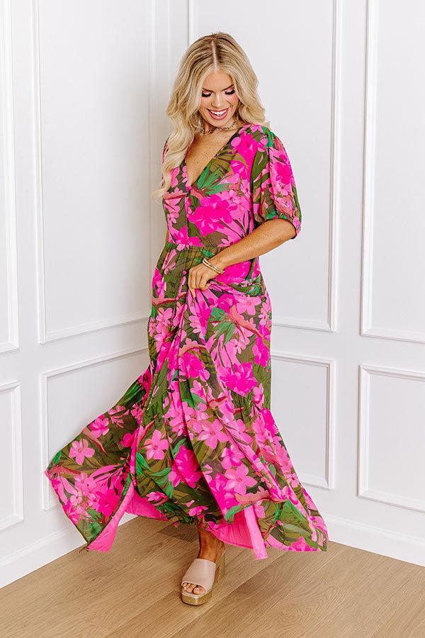 Only Sunshine Floral Maxi in Green Curves Product Image