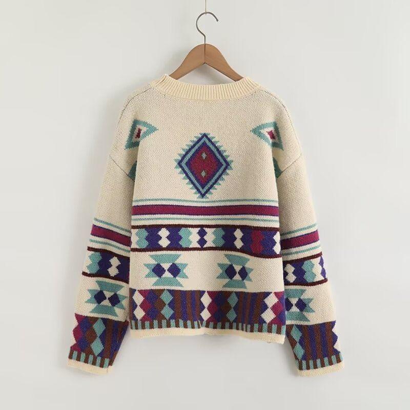 Crewneck Jacquard Sweater Product Image