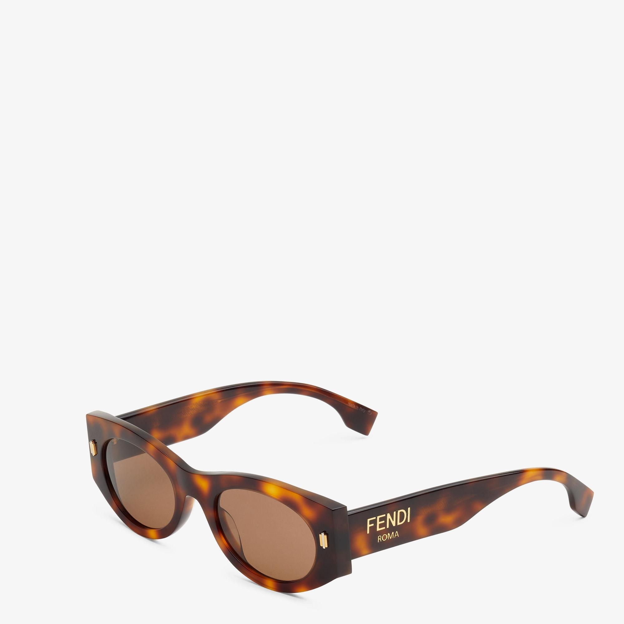 Fendi RomaLow bridge fit Havana acetate sunglasses Product Image