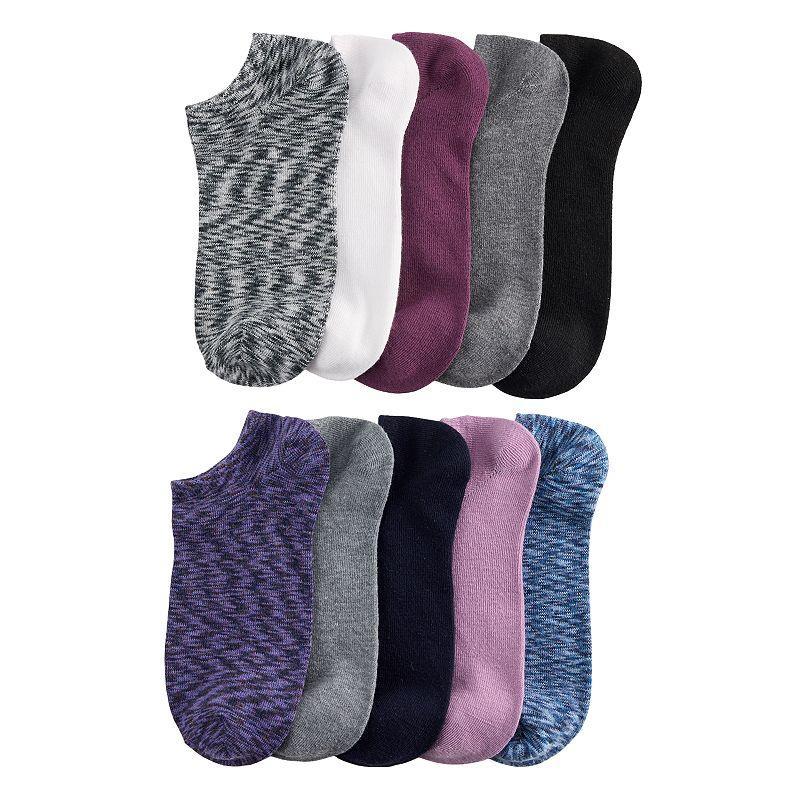 Womens Sonoma Goods For Life 10-Pack Space Dye No Show Socks Set Product Image