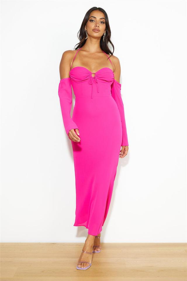 RUNAWAY Desiree Midi Dress Fuchsia Product Image