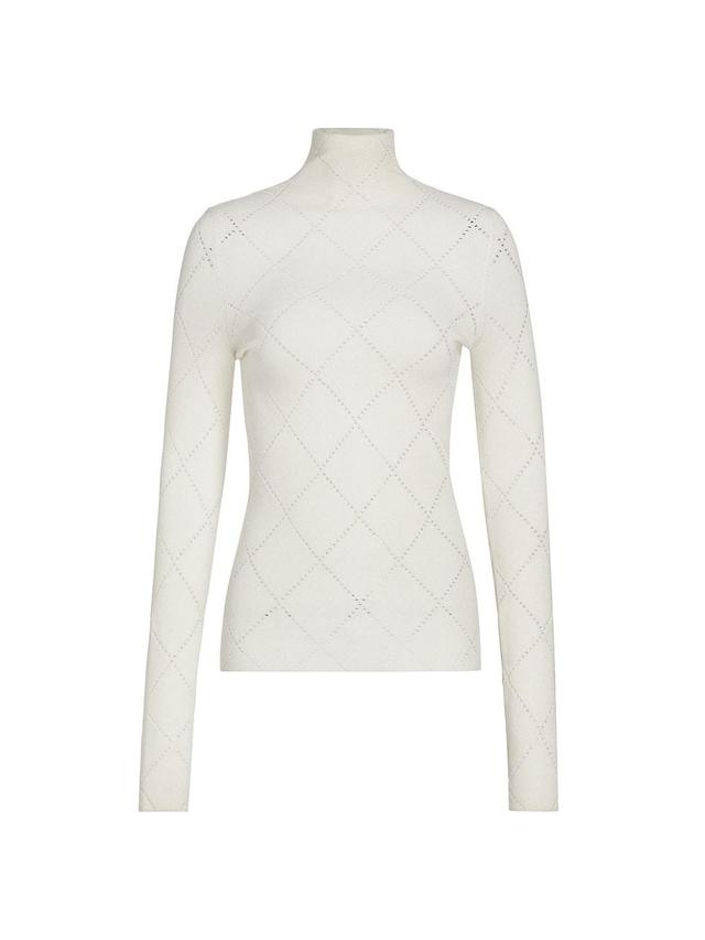 Proenza Schouler White Label Pointelle Diamonds Turtleneck Sweater Product Image