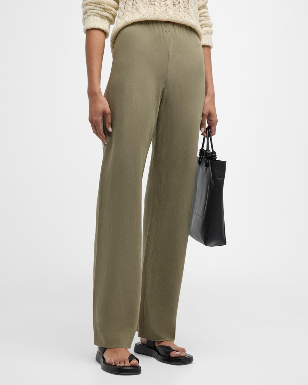 Womens Cotton-Blend Straight-Leg Pants Product Image