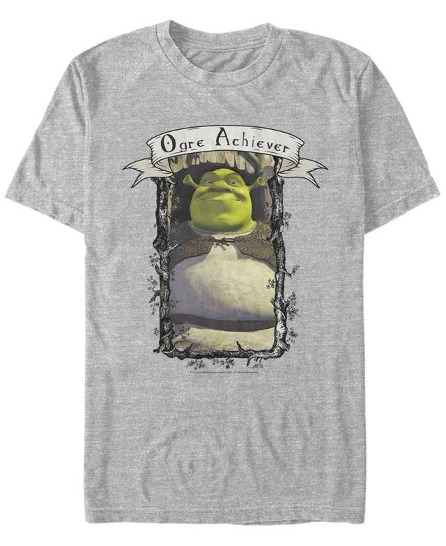 Mens Shrek Ogre Achiever Award Graphic Tee Athletic Grey Product Image