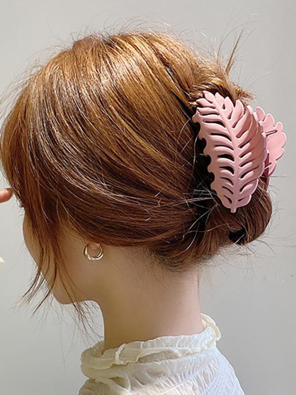 Hollow Leaves Shape Solid Color Hair Clips Product Image