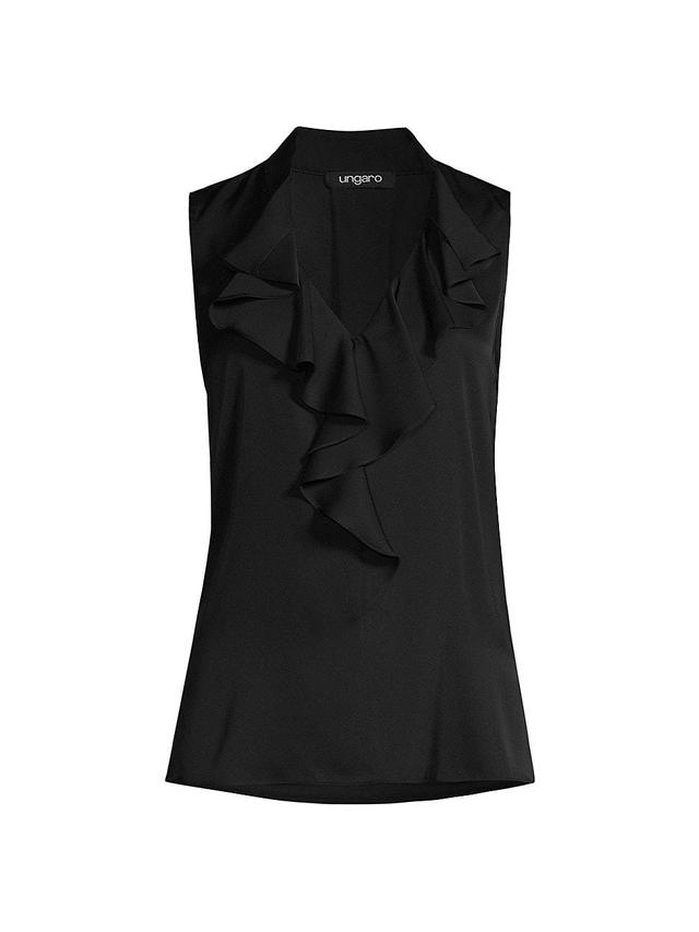 Womens Remi Sleeveless Ruffle Blouse Product Image