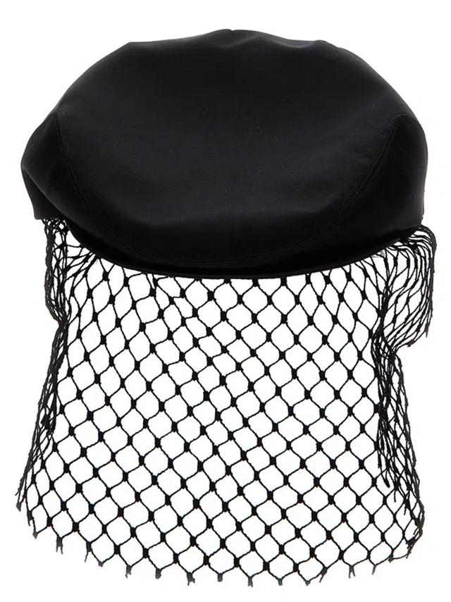 Satin Veil Cap Hats Black Product Image