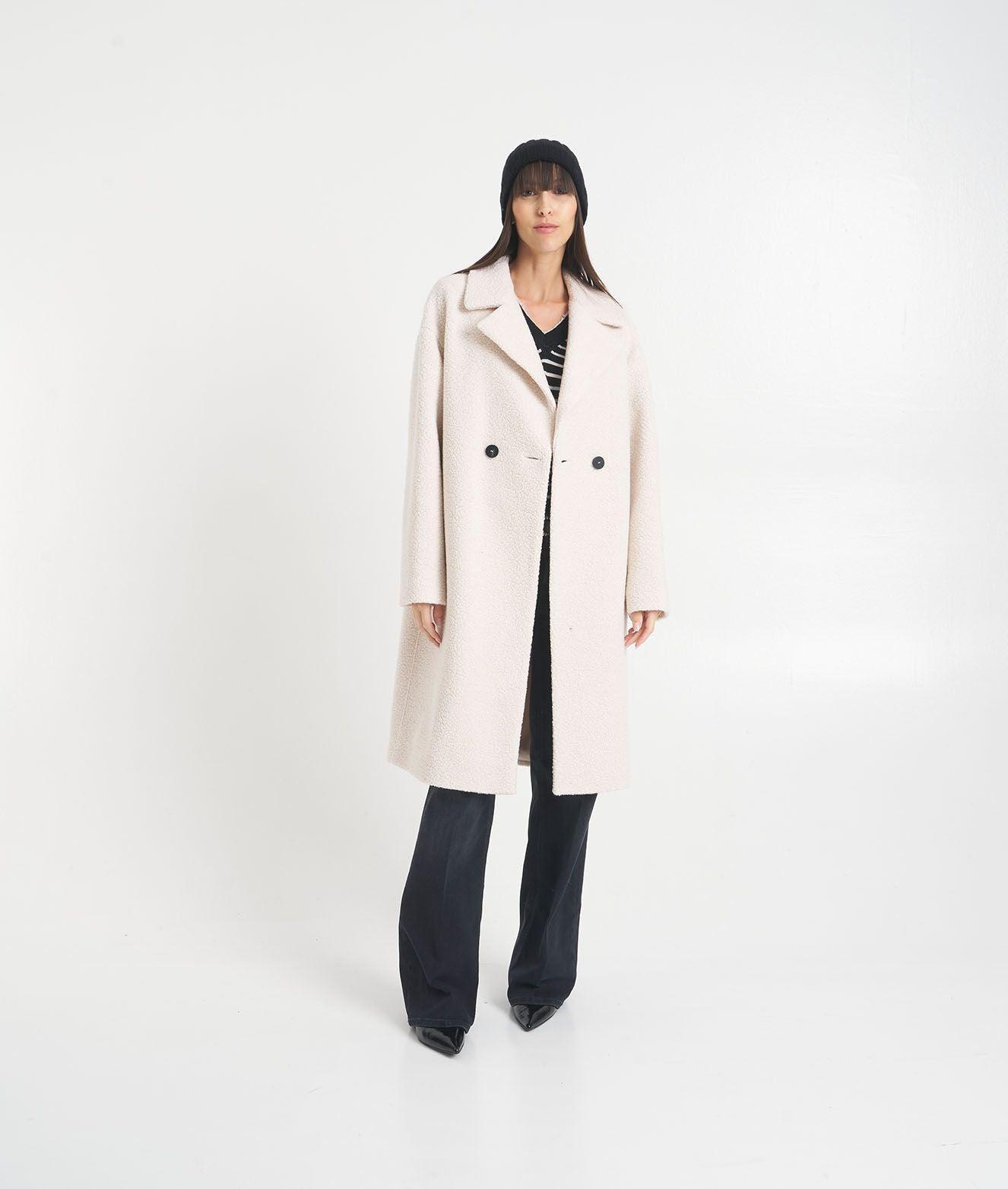 Faux wool coat in bouclè Product Image