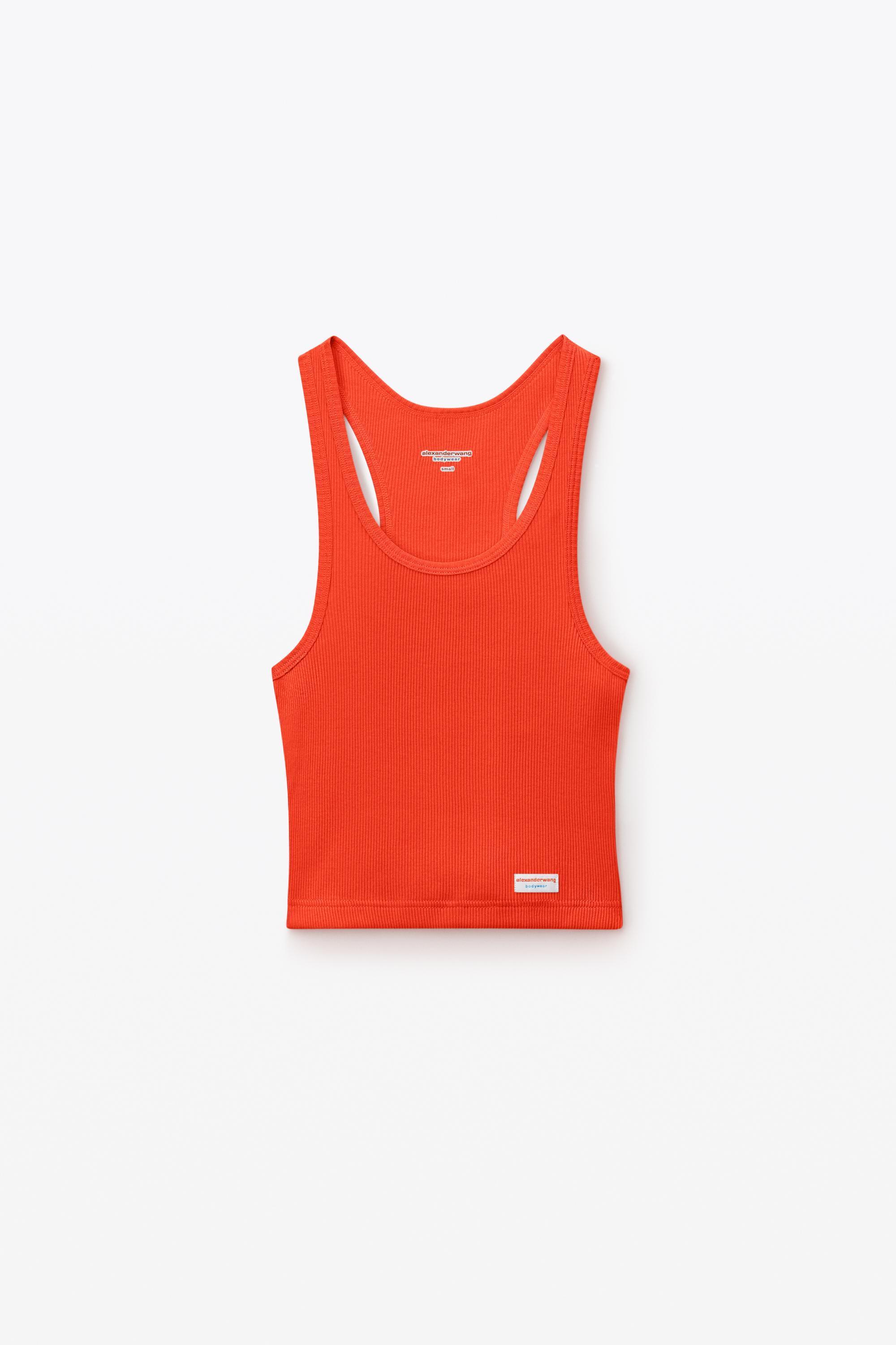 Cropped Racer Tank In Ribbed Cotton Product Image