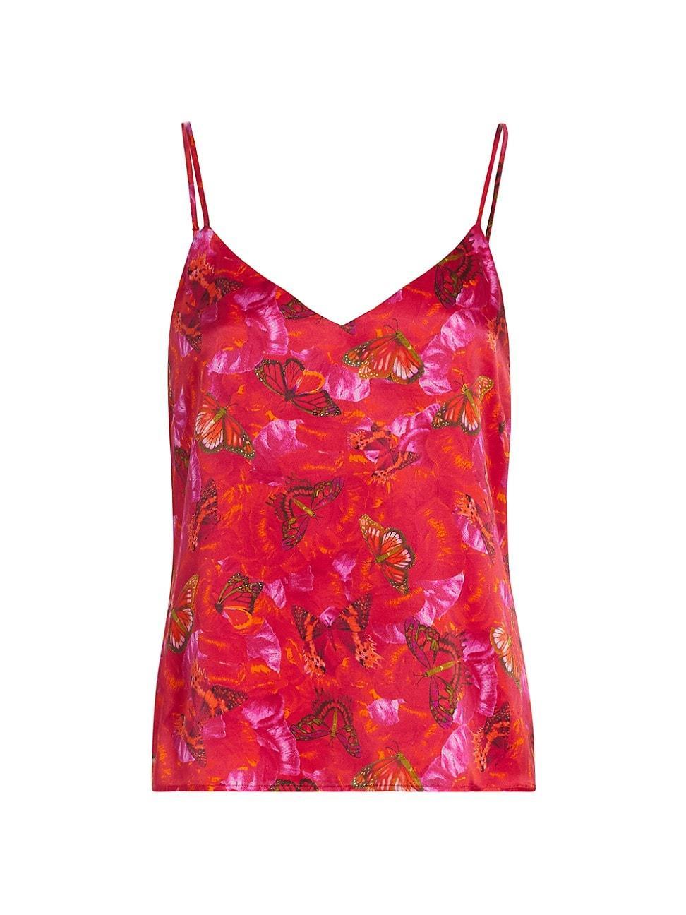 Womens Jane Butterfly-Print Silk Camisole Product Image