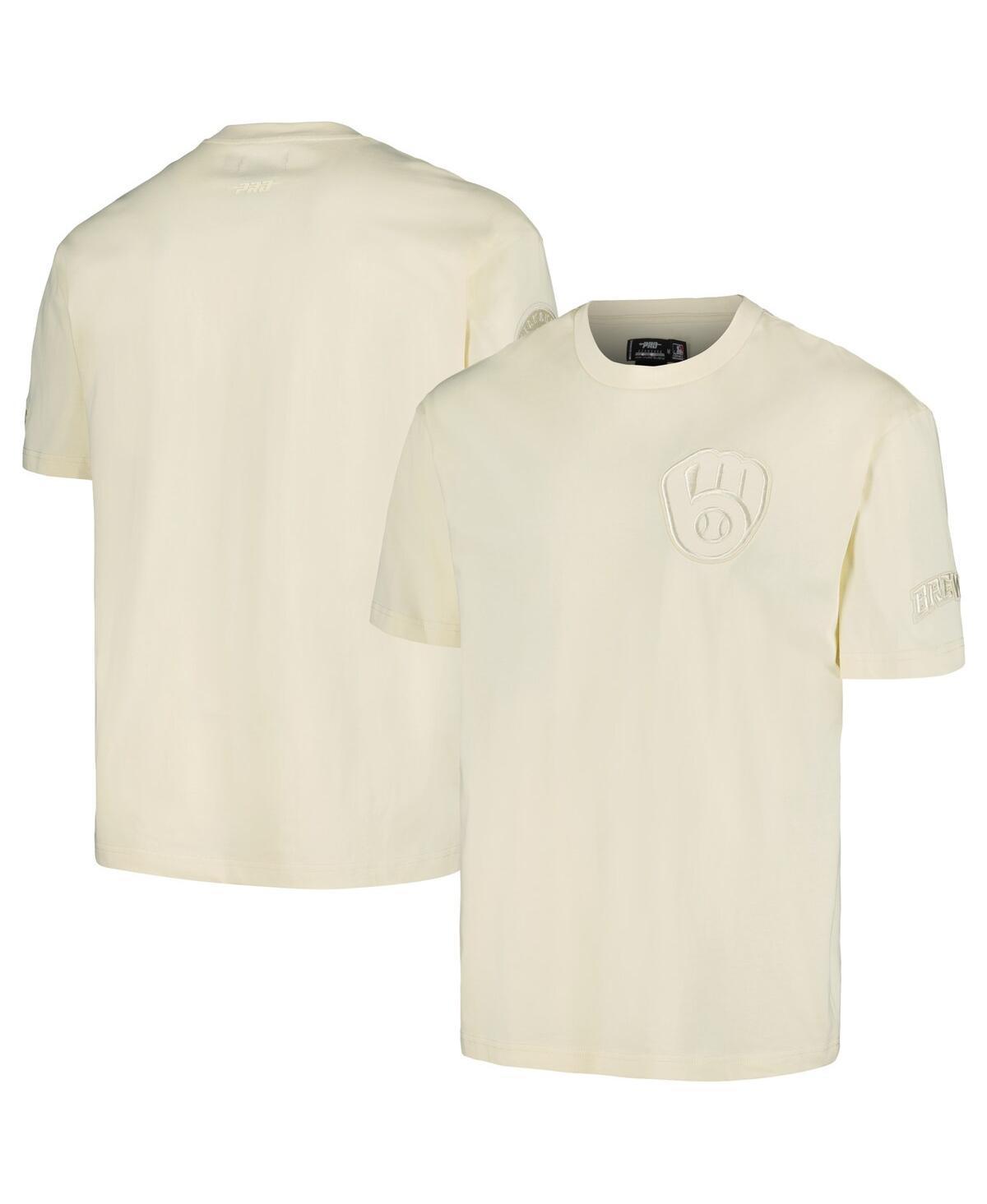 Mens Pro Standard Cream Milwaukee Brewers Neutral Cj Dropped Shoulders T-shirt Product Image