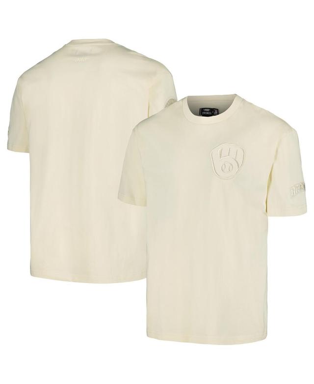 Mens Pro Standard Cream Milwaukee Brewers Neutral Cj Dropped Shoulders T-shirt Product Image