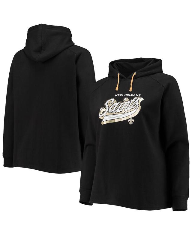 Womens Fanatics Branded New Orleans Saints Plus Size First Contact Raglan Pullover Hoodie Product Image