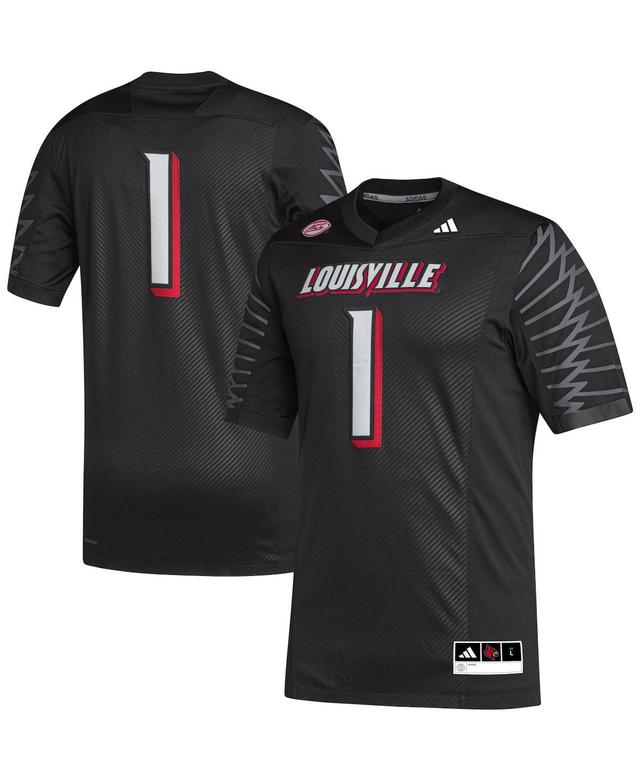 Mens adidas #1 Black Louisville Cardinals Premier Football Jersey - Black Product Image