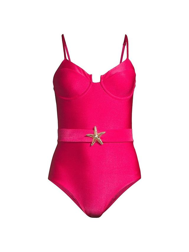 Womens Starfish Belted One-Piece Swimsuit Product Image