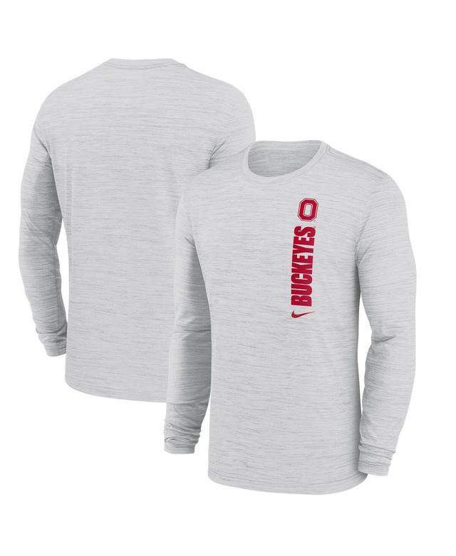 NIKE Men's White Ohio State Buckeyes 2024 Sideline Velocity Performance Long Sleeve T-shirt Product Image