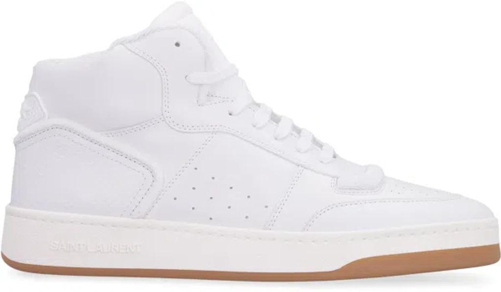 Men's Sl80 Tonal Leather Mid-top Sneakers In White Product Image