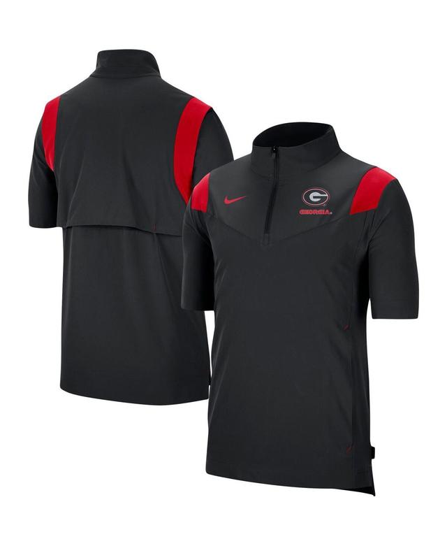 NIKE Men's  Black Georgia Bulldogs Coach Short Sleeve Quarter-zip Jacket Product Image