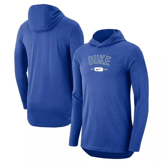 Mens Nike Royal Duke Blue Devils Campus Performance Long Sleeve Hoodie T-Shirt Product Image